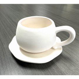 Ceramic Bisque Child Teacup & Saucer- Case of 12